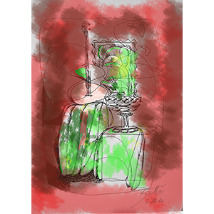 Still Life in Green and Red